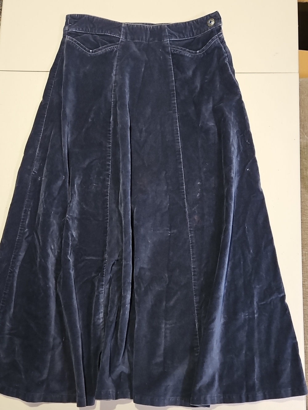 Vintage Hilfiger Blurple Color Velvet A-Line Maxi Skirt 0203
